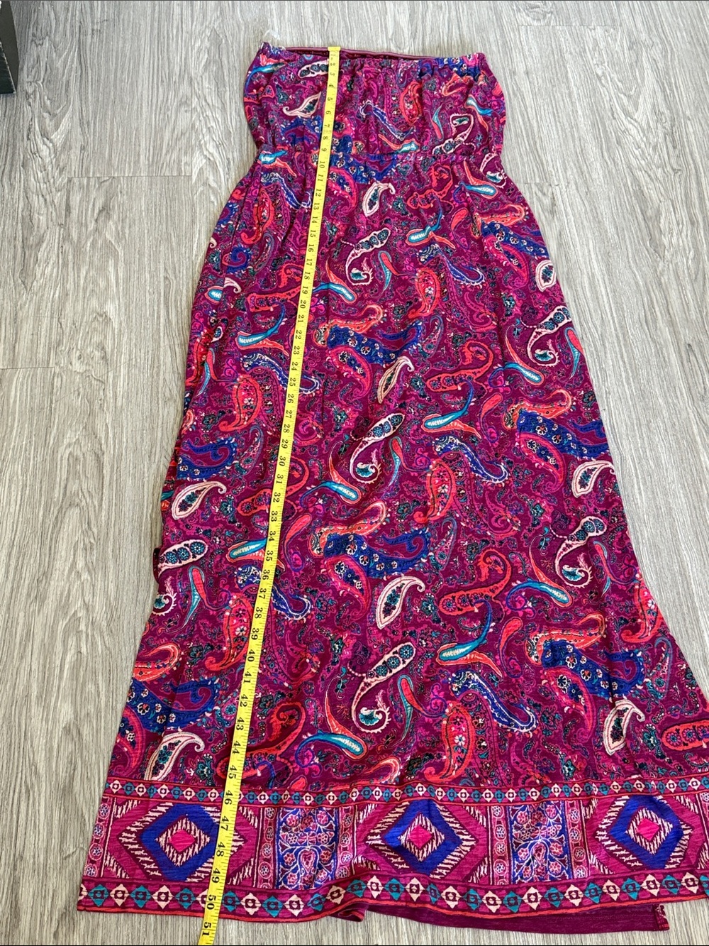 Lucky Brand Multi Color Maxi Strapless Dress Sz L - Picture 11 of 12